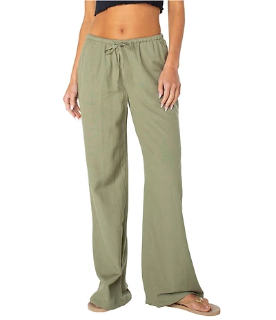 Roxy Lyla Low Rise Drawstring Pull-On Wide Leg Pants