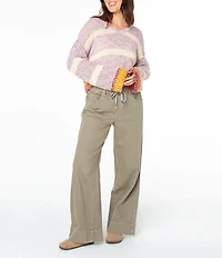 Roxy Marine Magic Striped Long Sleeve Cropped Sweater