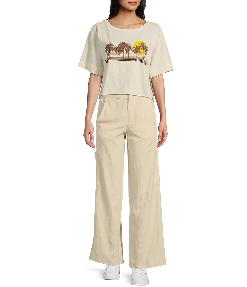 Roxy Maui Sessions Linen Blend Palazzo Pants