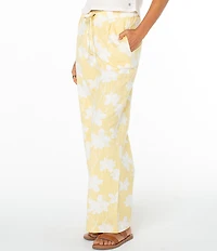 Roxy Mavericks Tropical Floral Printed Linen Blend Pants