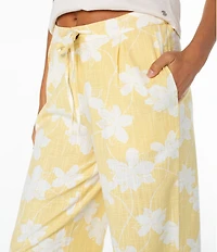 Roxy Mavericks Tropical Floral Printed Linen Blend Pants