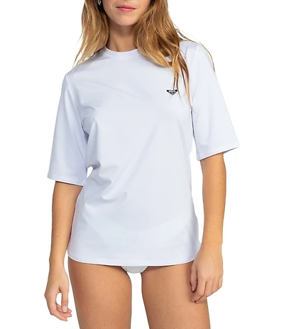Roxy New Enjoy Crew Neck Short Sleeve Rash Guard Swim Cover-Up