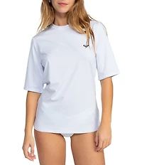 Roxy New Enjoy Crew Neck Short Sleeve Rash Guard Swim Cover-Up