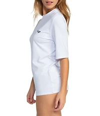 Roxy New Enjoy Crew Neck Short Sleeve Rash Guard Swim Cover-Up