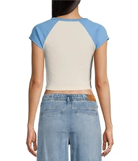 Roxy Paraiso Raglan Sleeve Color Block Crop Graphic Baby T-Shirt