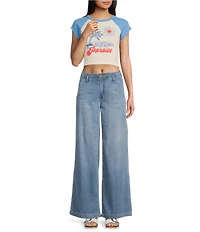 Roxy Paraiso Raglan Sleeve Color Block Crop Graphic Baby T-Shirt
