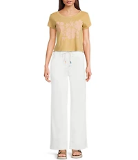 Roxy Plumeria/Hibiscus Printed Short Sleeve T-Shirt