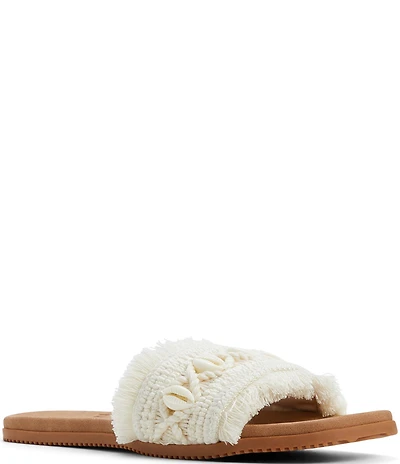 Roxy Positano Crochet Fringe Slide Sandals