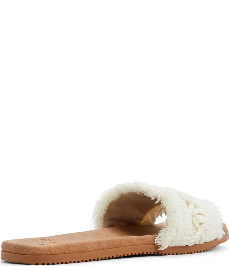 Roxy Positano Crochet Fringe Slide Sandals