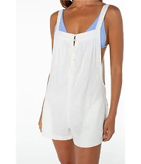 Roxy Sail And Bow Sleeveless Linen Blend Romper