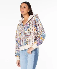 Roxy Savannah Mixed Media Printed Long Sleeve Hooded Jacket