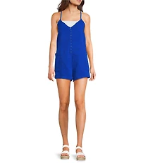 Roxy Sea Of Stars Patch Pocket Sleeveless Romper