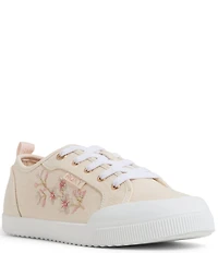 Roxy Shorebreak Floral Embroidery Canvas Lace Up Sneakers