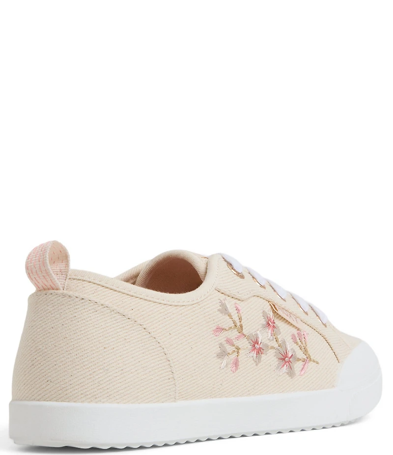 Roxy Shorebreak Floral Embroidery Canvas Lace Up Sneakers