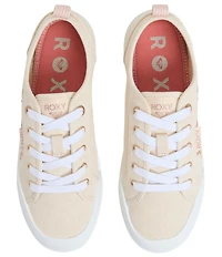 Roxy Shorebreak Floral Embroidery Canvas Lace Up Sneakers