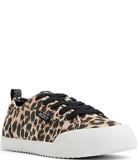 Roxy Shorebreak Leopard Print Fabric Lace Up Sneakers