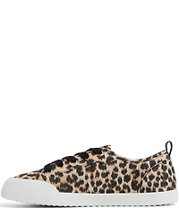 Roxy Shorebreak Leopard Print Fabric Lace Up Sneakers