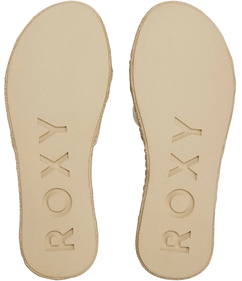 Roxy Shoresoft LX Macrame Puka Shell Espadrille Slide Sandals