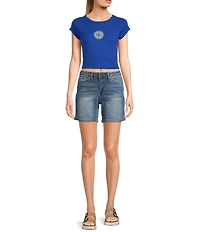 Roxy Slow Dive Raglan Sleeve Cropped T-Shirt