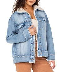 Roxy So Amped Sherpa Lined Denim Jacket