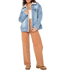 Roxy So Amped Sherpa Lined Denim Jacket