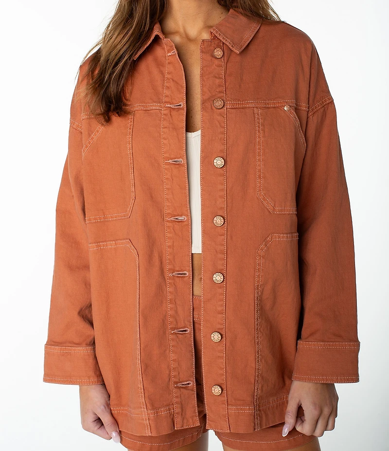 Roxy Spread Collar Lost Treasure Slightly Oversized Jacket