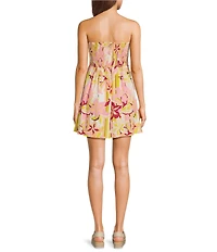 Roxy Spring Fling Linen Blend Floral Print Sleeveless Mini Dress
