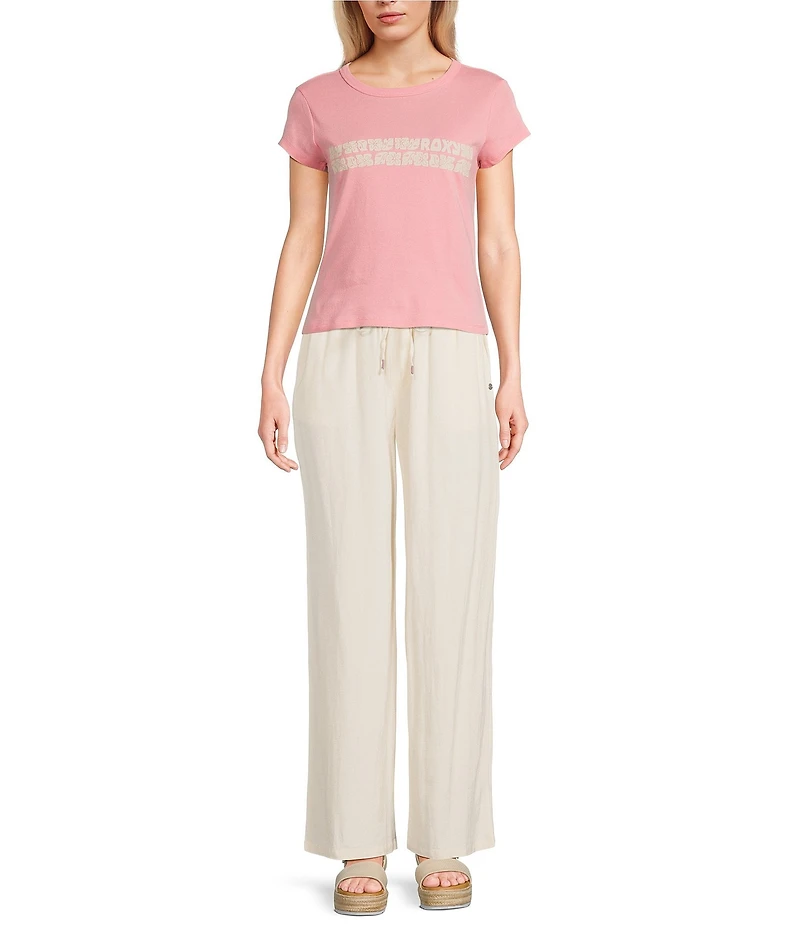 Roxy Stripe 90s Floral Leaf Print Short Sleeve Baby T-Shirt