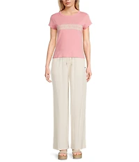 Roxy Stripe 90s Floral Leaf Print Short Sleeve Baby T-Shirt