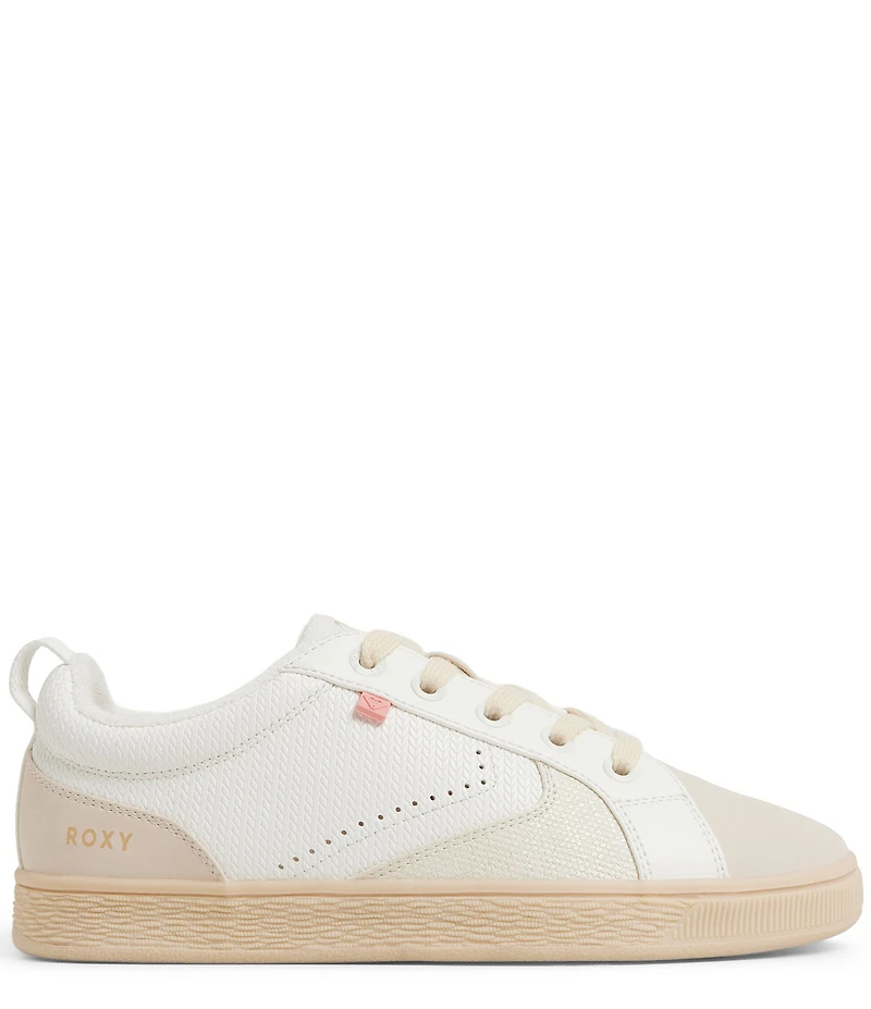 Roxy Sunrise Embossed Perforated Detail Lace Up Sneakers