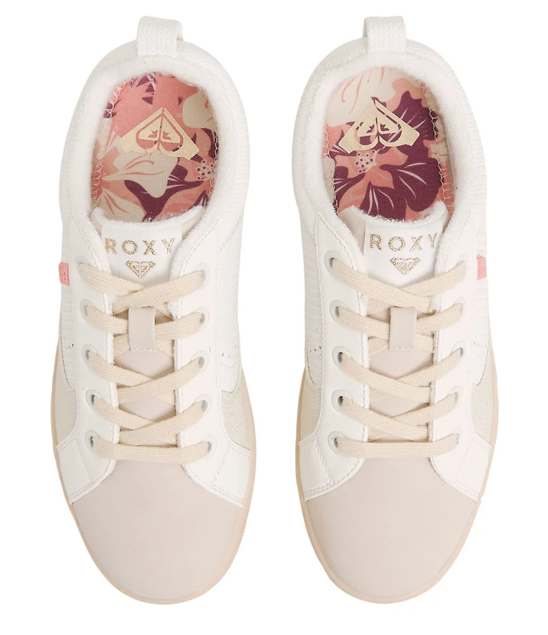 Roxy Sunrise Embossed Perforated Detail Lace Up Sneakers