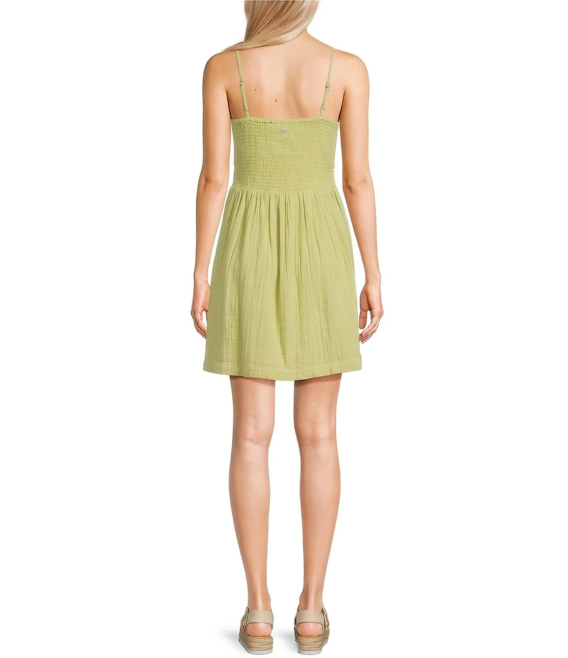 Roxy Sunrise Vibes Sleeveless Twisted-Bodice Cutout-Detail Dress