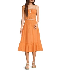 Roxy Sunset Mist II Sleeveless Coordinating Woven Crop Top
