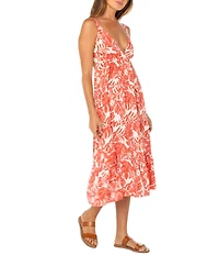 Roxy Tula Sleeveless V-Neck Printed Midi Dress