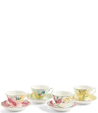 Royal Albert Miranda Kerr Australiana Mixed Teacup & Saucer - Set of 4
