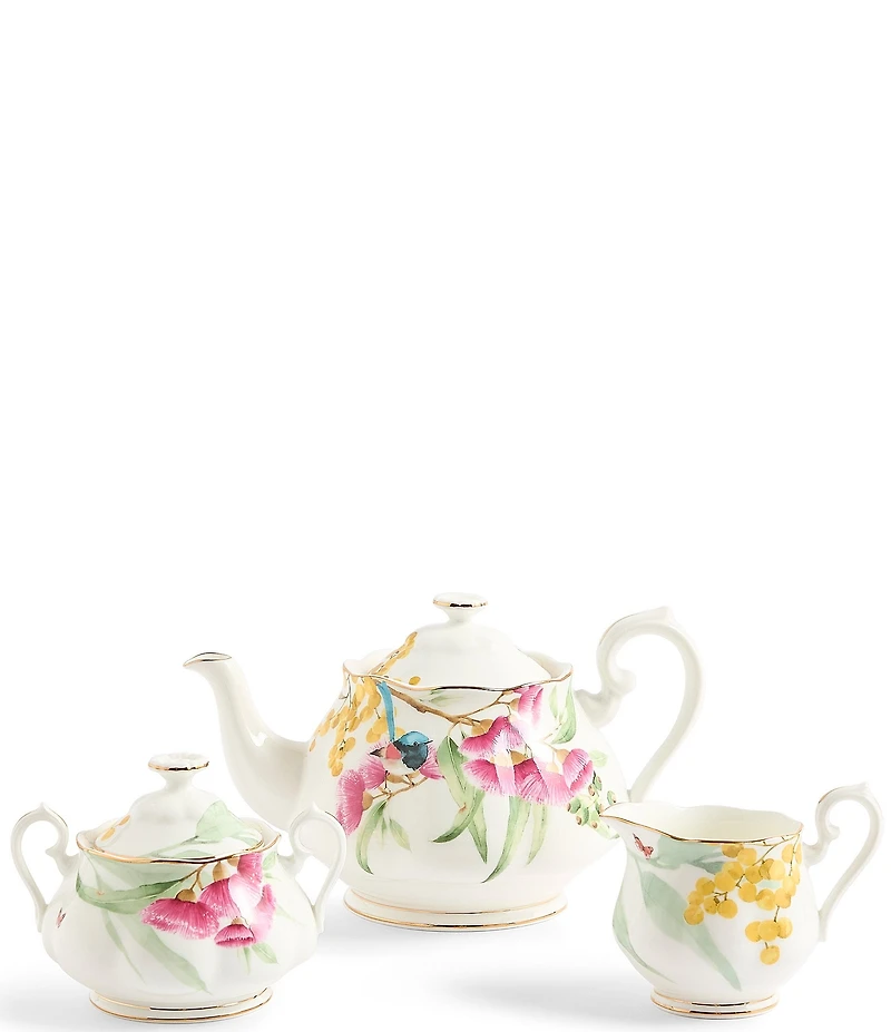 Royal Albert Miranda Kerr Australiana Teapot Sugar & Cream 3-Piece Set