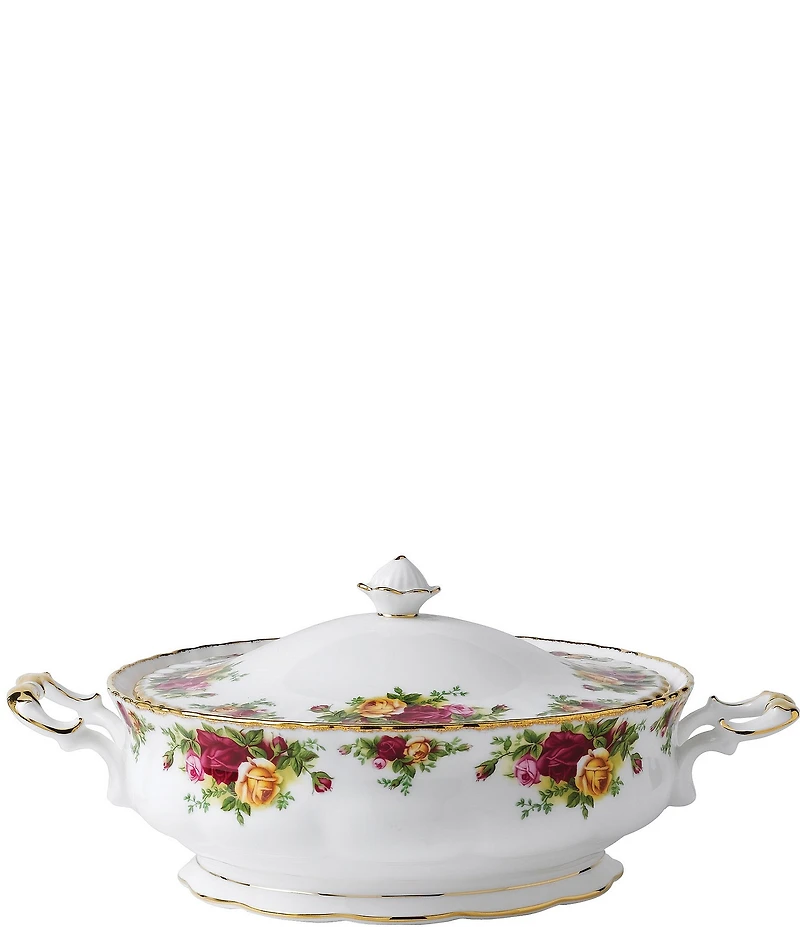 Royal Albert Old Country Roses Covered Vegetable Dish