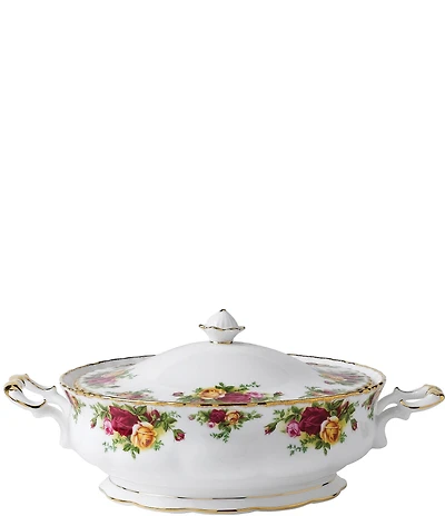 Royal Albert Old Country Roses Covered Vegetable Dish