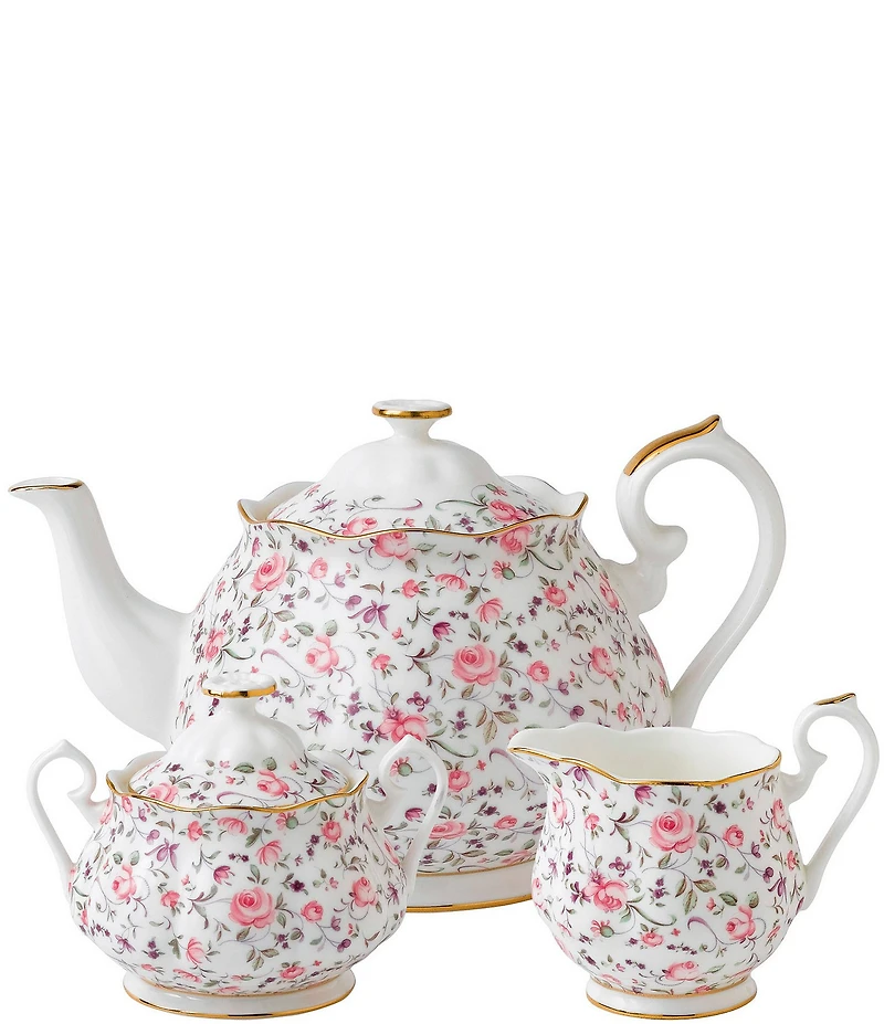 Royal Albert Rose Confetti 3-Piece Tea Set