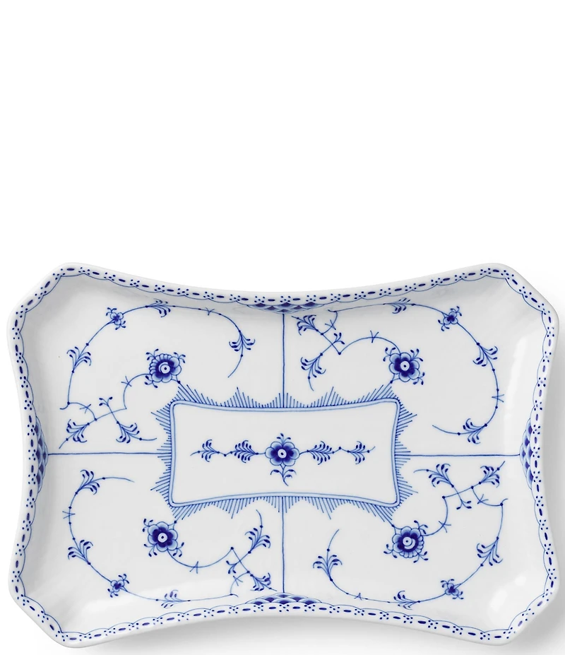Royal Copenhagen Blue Fluted Half Lace Collection Square Dish