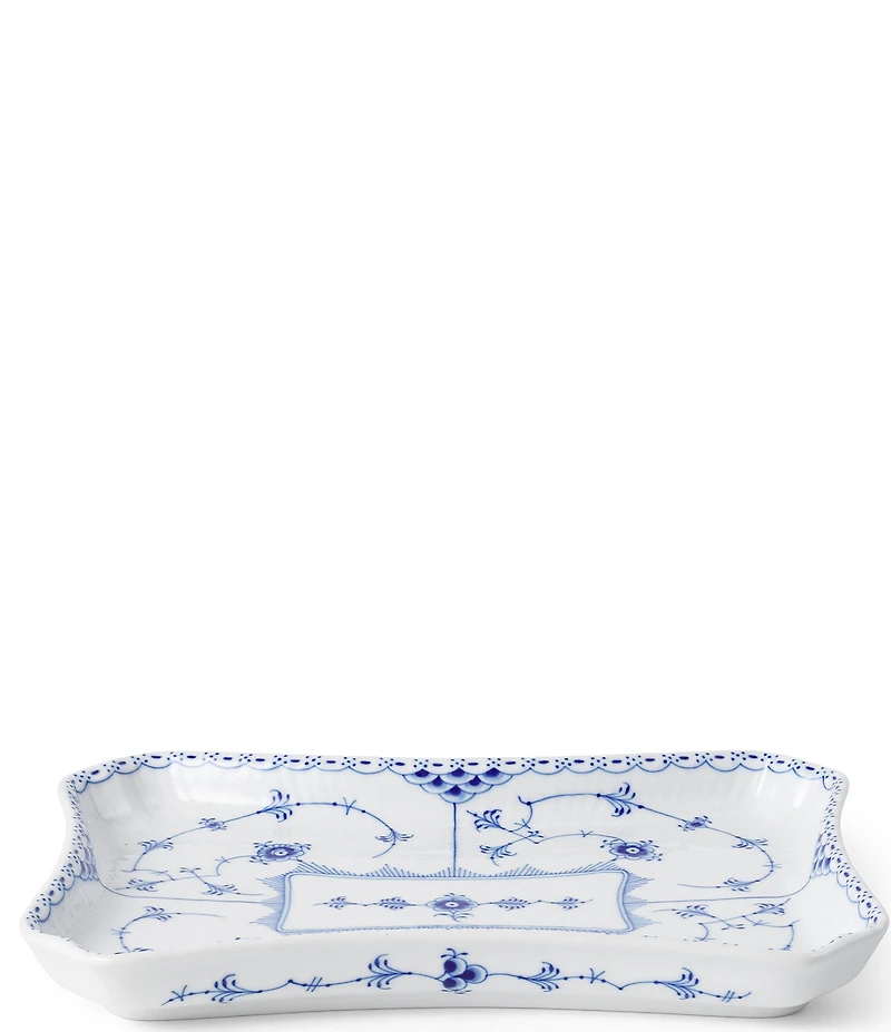 Royal Copenhagen Blue Fluted Half Lace Collection Square Dish