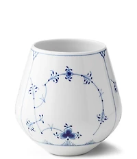 Royal Copenhagen Blue Fluted Plain Floral Motif Pattern Porcelain Vase