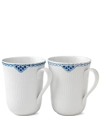 Royal Copenhagen Princess Delicate Lace Pattern Mugs, Set of 2