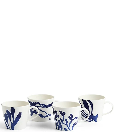 Royal Doulton 1815 Pacific Mug Mixed Patterns Blue - Set of 4