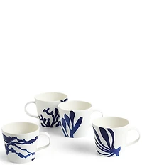 Royal Doulton 1815 Pacific Mug Mixed Patterns Blue - Set of 4
