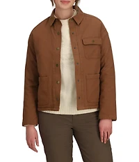 Royal Robbins El Cap Organic Cotton Stretch Canvas Point Collar Snap Front Shacket