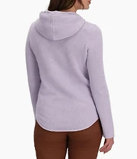 Royal Robbins Headlands Cotton Blend Hemp Hooded Cowl Neck Long Sleeves Scalloped Hem Sweater