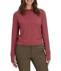 Royal Robbins Jersey Knit Madera Long Sleeve Crew Neck Cropped Tee