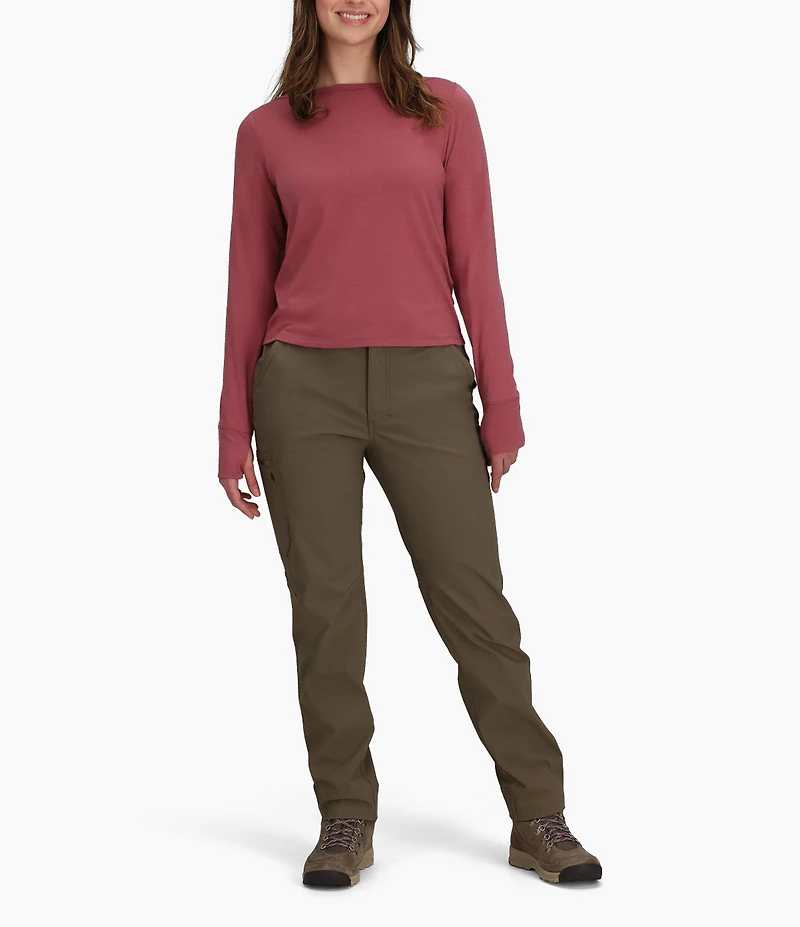 Royal Robbins Jersey Knit Madera Long Sleeve Crew Neck Cropped Tee