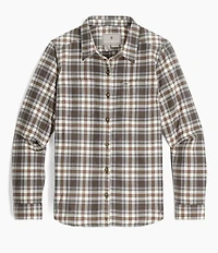 Royal Robbins Lieback Organic Cotton Plaid Print Point Collar Button Front Flannel Shirt
